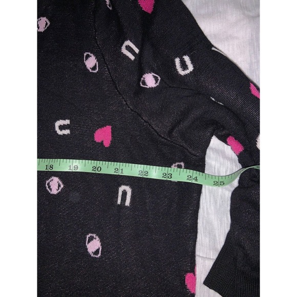 ModCloth I Love You Black Crew Neck Sweater 3/4 Sleeve Texture Knit Size 2X - Picture 3 of 5
